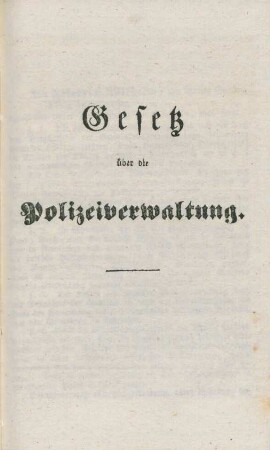 Gesetz über die Polizeiverwaltung.