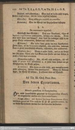 Ad. Tit. XI. Ord. Proc. Rec. Von denen Exceptionen