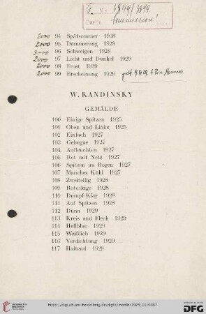 W. Kandinsky (Nr. 100-117)