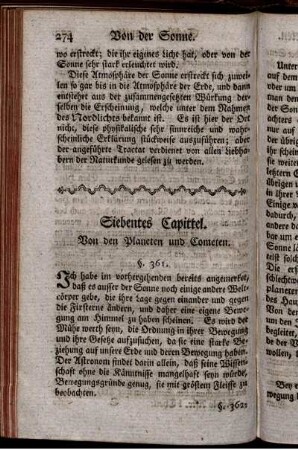Siebentes Capittel. Von den Planeten und Cometen