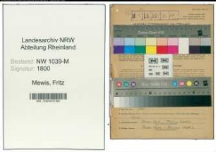 Entnazifizierung Fritz Mewis , geb. 30.05.1894 ()