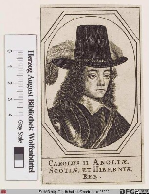 Bildnis Karl (Charles) II. (Stuart), König von England u. Schottland (reg. 1660-85)