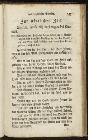 Zur österlichen Zeit. - Litaney zur heiligsten Jungfrau.
