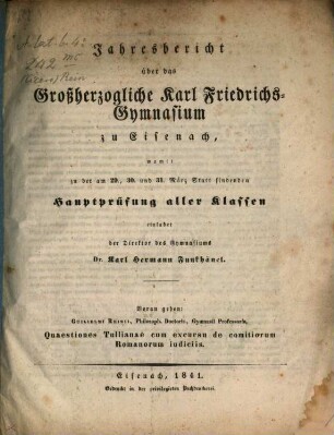 Questiones Tullianae cum excursu de comitiorum Romanorum iudiciis