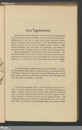Aus Tagebüchern