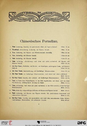 Chinesisches Porzellan (Nr. 1-70)