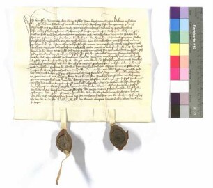 Donnerstag vor Joseph; Henslin Bömer, Bürger zu Öhringen (Orengew), beschwört seine Leibeigenschaft; Siegel: Hans von Berlichingen und Hans von Goßheim.