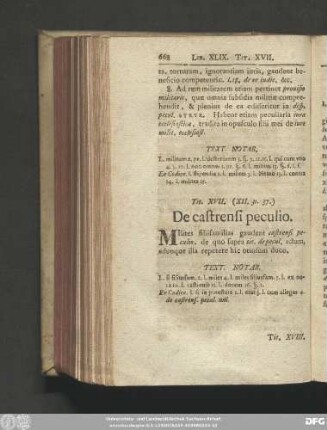 Tit. XVII. (XII. 31. 37.) De castrensi peculio.