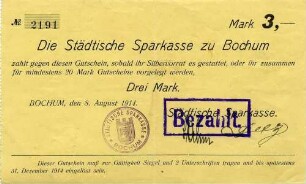 Gutschein - 3 Mark