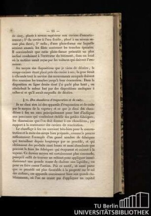§ VI. Des chaudières d'évaporation et de cuite