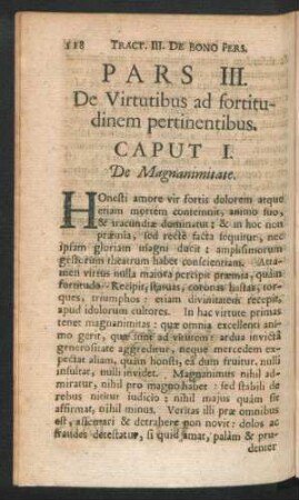 Pars III. De Virtutibus ad fortitudinem pertinentibus.