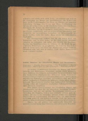 III. Andere Ursachen der chronischen Magen- und Darmkatarrhe.