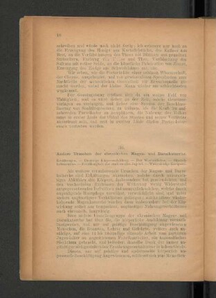 III. Andere Ursachen der chronischen Magen- und Darmkatarrhe.