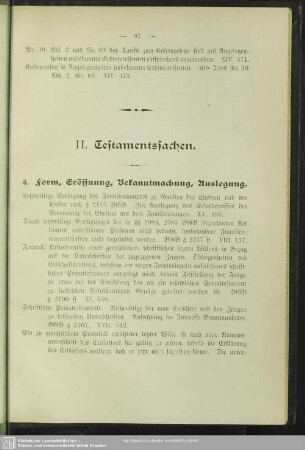II. Testamentssachen
