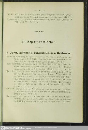 II. Testamentssachen