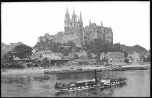 Meißen. Albrechtsburg u. Dom - Elbe m. Dampfer Wettin