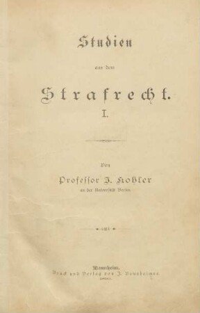1: Studien aus dem Strafrecht