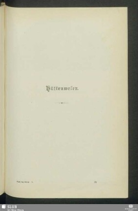 Hüttenwesen