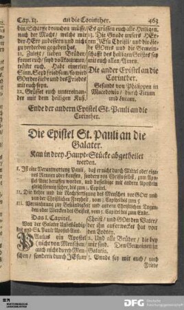 Die Epistel St. Pauli an die Galater.