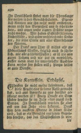 Die Kartoffeln. Erdäpfel