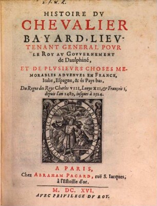 Histoire du Chevalier Bayard