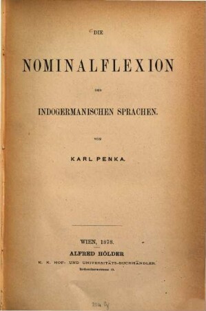 Die Nominalflexion der indogermanischen Sprachen