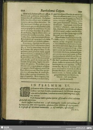 In Psalmum XV. Psalmus XV.