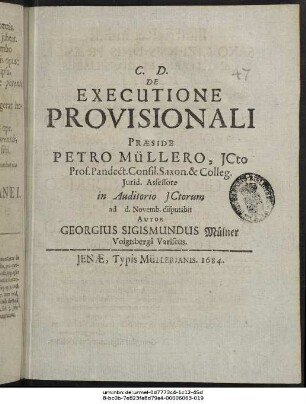 De Executione Provisionali