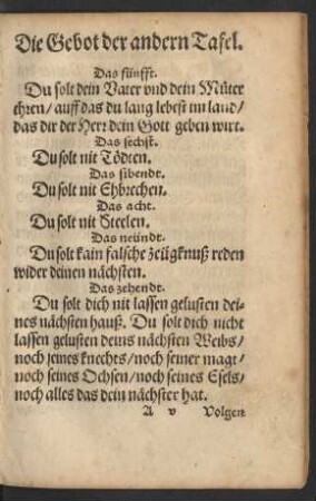 Die Gebot der andern Tafel.