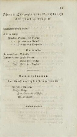 Ihrer Herzoglichen Durchlaucht der Frau Herzogin