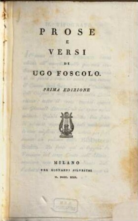 Prose e versi di Ugo Foscolo