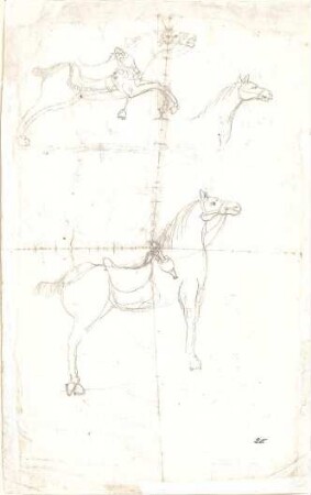 Gärtner, Friedrich von; Frühe Zeichnungen - Pferde (Studien)