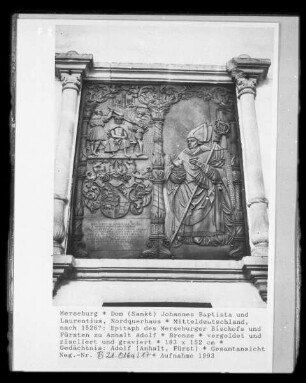 Epitaph des Merseburger Bischofs und Fürsten zu Anhalt Adolf