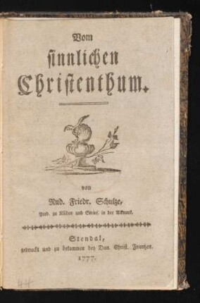 Vom sinnlichen Christenthum