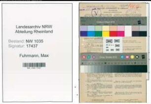 Entnazifizierung Max Fuhrmann , geb. 19.07.1900 (Betriebsfuehrer)
