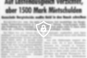 Auf Lastenausgleich verzichtet, aber 1500 [Name maskiert]