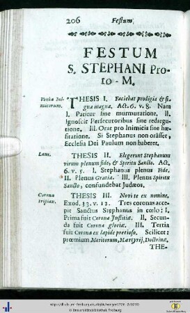 Festum S. Stephani Proto-Mart.