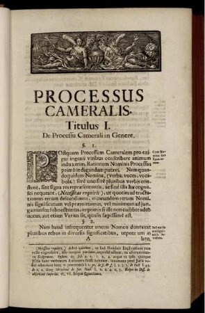 Processus Cameralis. Titulus I.