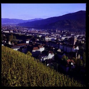 Freiburg: Blick vom Panoramaweg auf Oberwiehre, Schlossberg und Dreisamtal