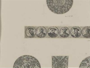Fries mit Bildnissen von Carl V., Isabella, Ferdinandus, Anna, Henricus und Katharina