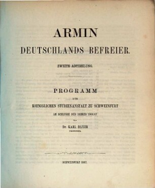 Armin, Deutschlands Befreier. 2