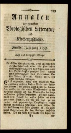 Acht und dreißigste Woche