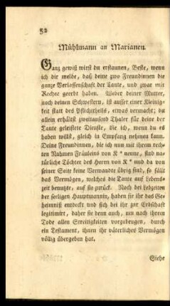 Mühlmann an Marianen