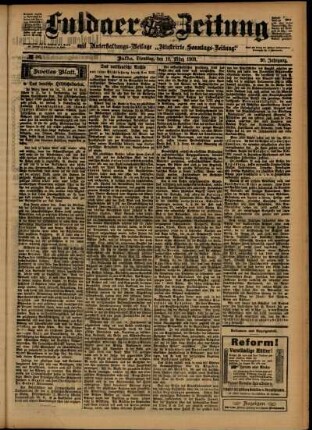 Zweite Ausgabe vom Dienstag, den 10. März 1903.