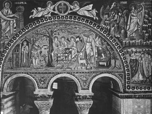 Ravenna, S. Vitale, Bewirtung der drei Engel, Opfer Isaaks