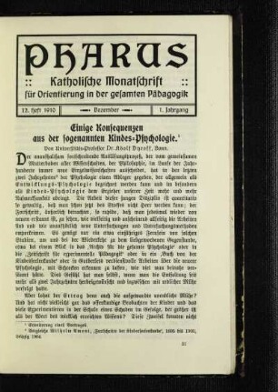 ¬Einige¬ Konsequenzen aus der sogenannten Kindes-Psychologie