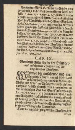 Cap. IX. Von dem Unterscheide der Sünde eines anfahenden Christen/ ...