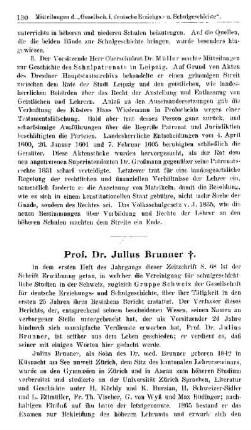Prof. Dr. Julius Brunner : [Nachruf]