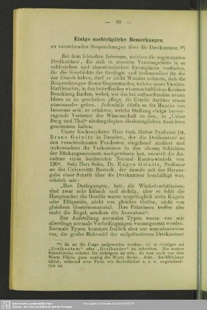 Einige nachträgliche Bemerkungen zu vorstehenden Besprechungen über die Dreikantner