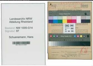 Entnazifizierung Hans Schuenemann , geb. 29.10.1899 (Kaufmann)